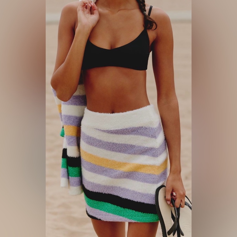Anthropologie Daily Practice Cozy Striped Sweater Mini Skirt, Size XS - Picture 2 of 10